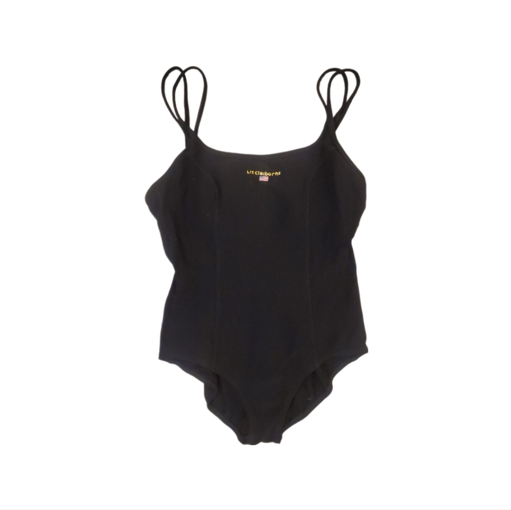 Liz Sport Women's‎ Classic Black One Piece Swimsuit Size 14